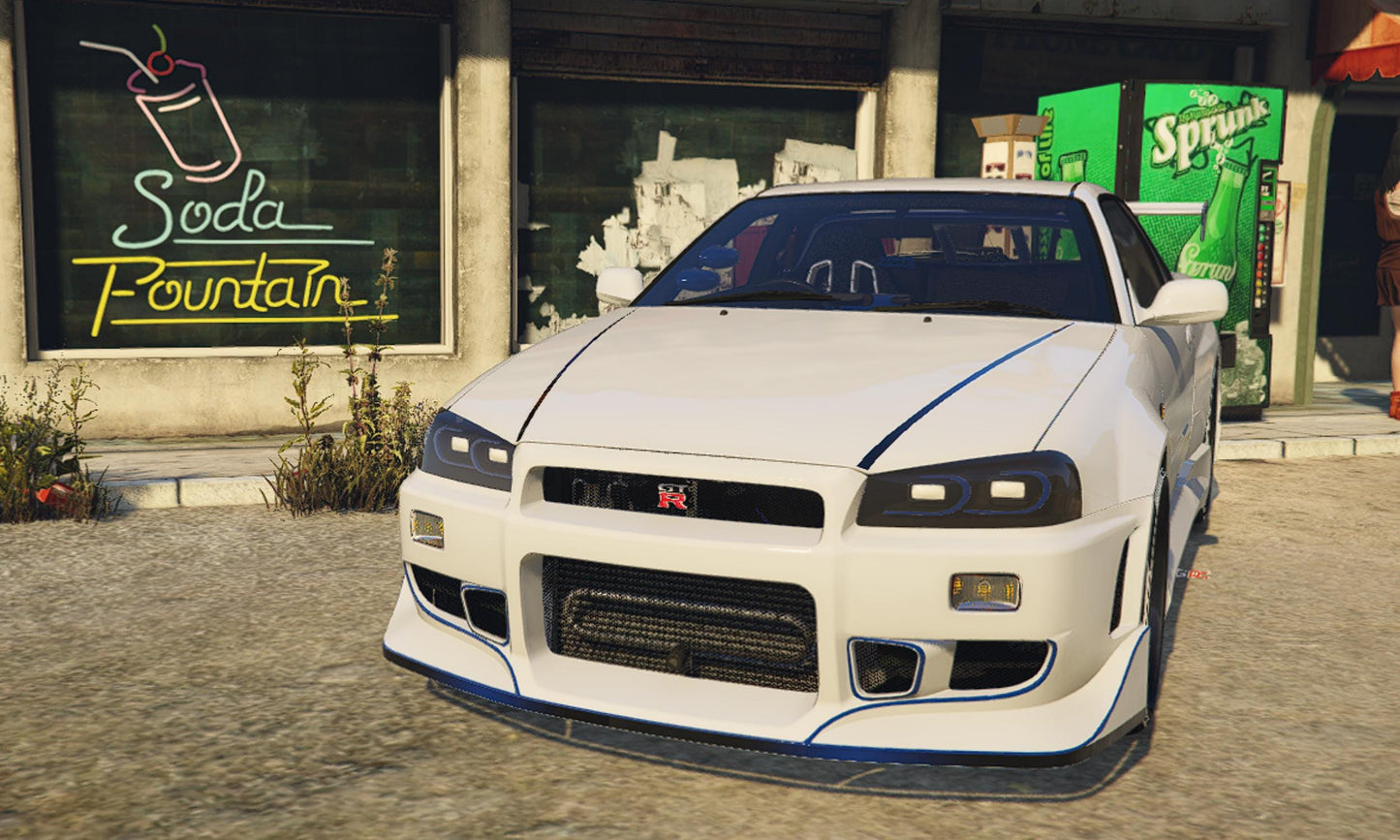 Nissan Skyline GT-R R34 FiveM Car Mod: JDM Tuner, Drift Ready (Digital Download)