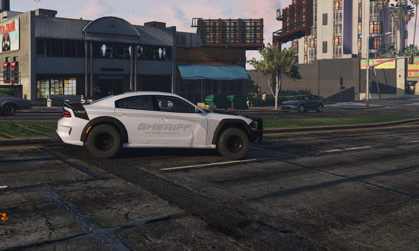 FiveM Dodge Charger Sheriff Patrol Vehicle: Optimized Blaine County Law Enforcement