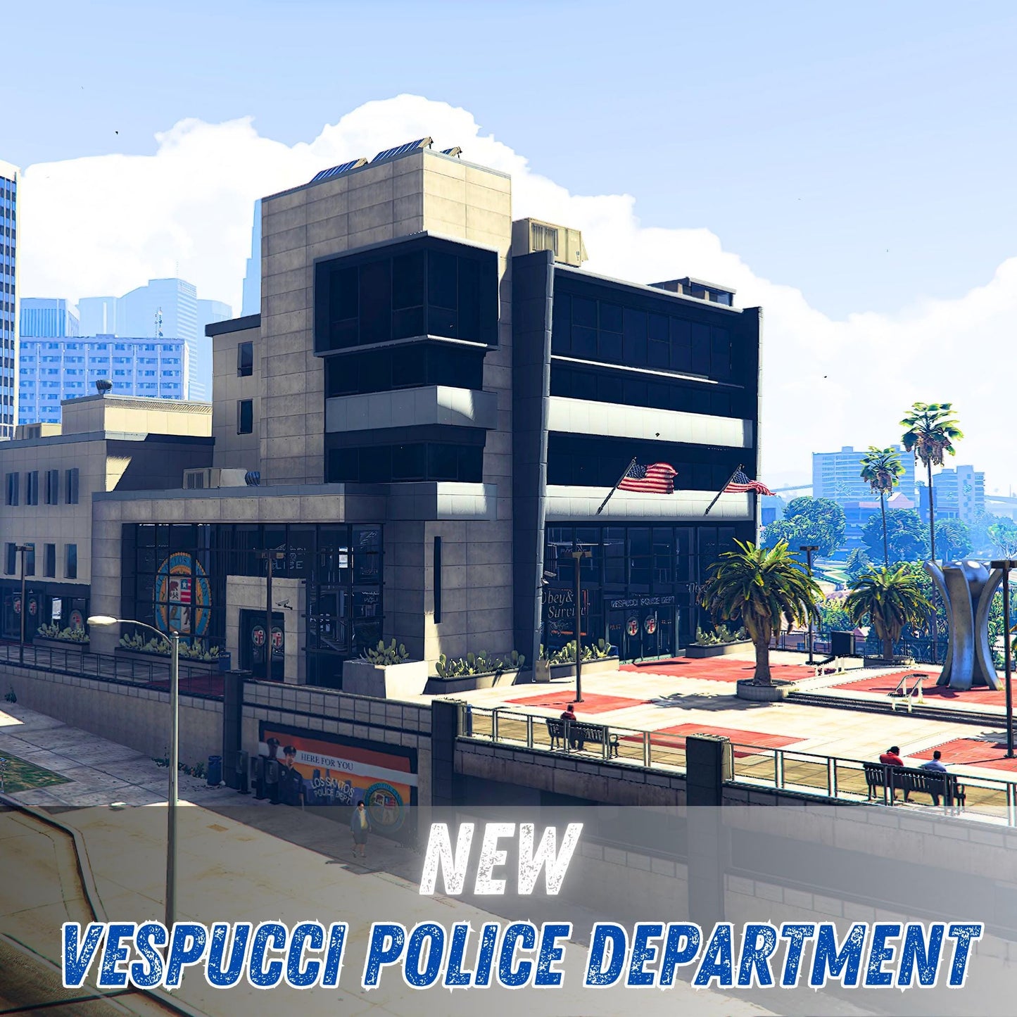 FiveM Police Station MLO: Modern Interior, Conference Rooms & Parking Lot