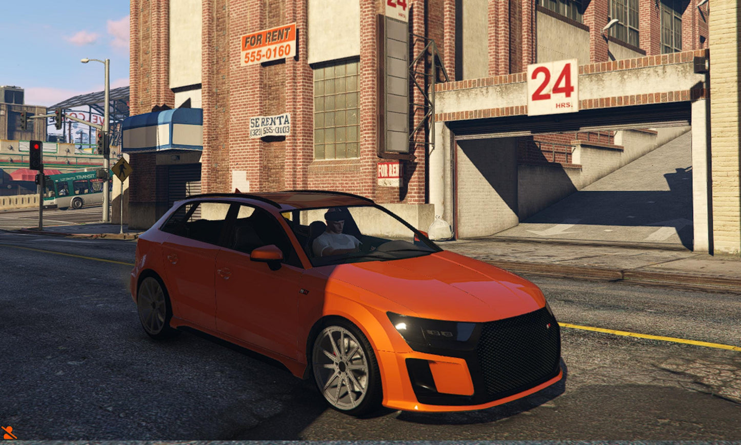 FiveM Audi Hatchback Mod: Debadged, 4K Textures, 7 Colors