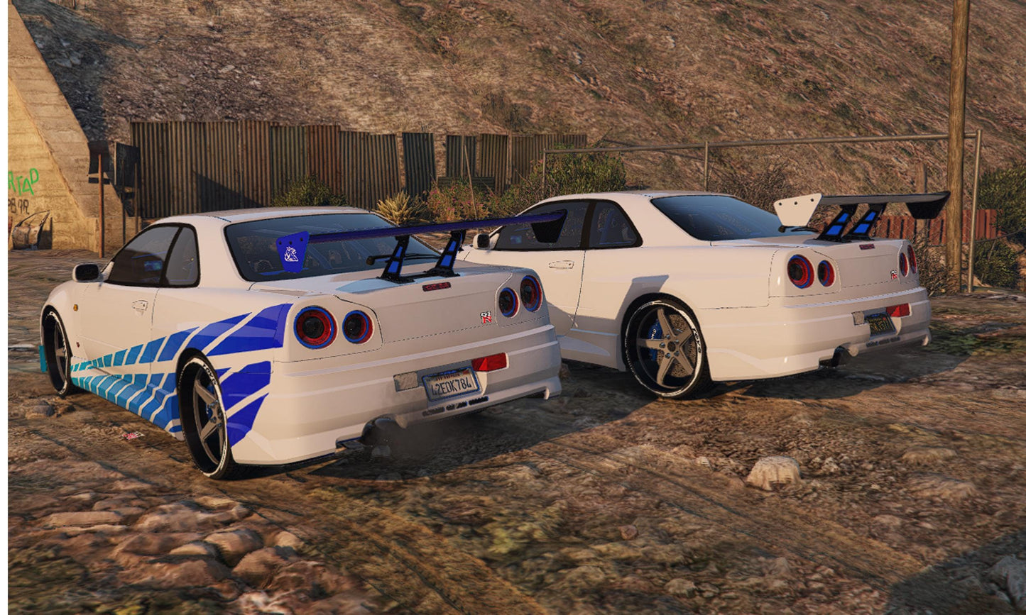 Nissan Skyline GT-R R34 FiveM Car Mod: JDM Tuner, Drift Ready (Digital Download)