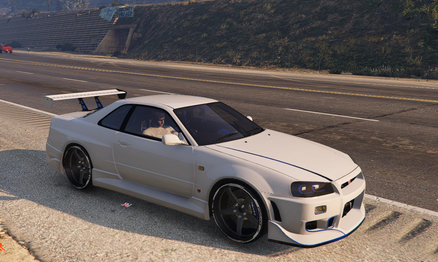 Nissan Skyline GT-R R34 FiveM Car Mod: JDM Tuner, Drift Ready (Digital Download)