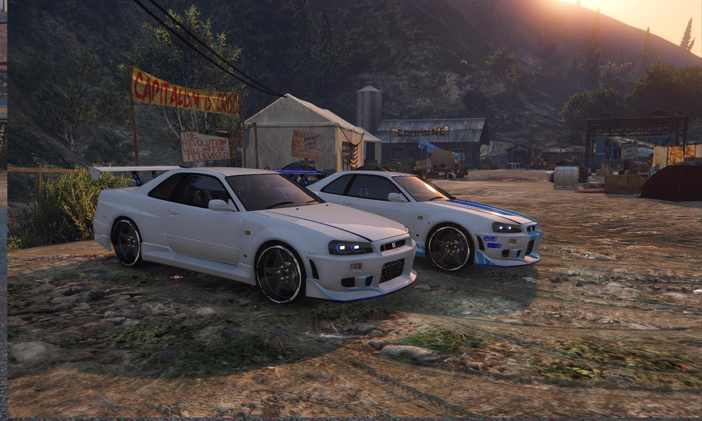 Nissan Skyline GT-R R34 FiveM Car Mod: JDM Tuner, Drift Ready (Digital Download)