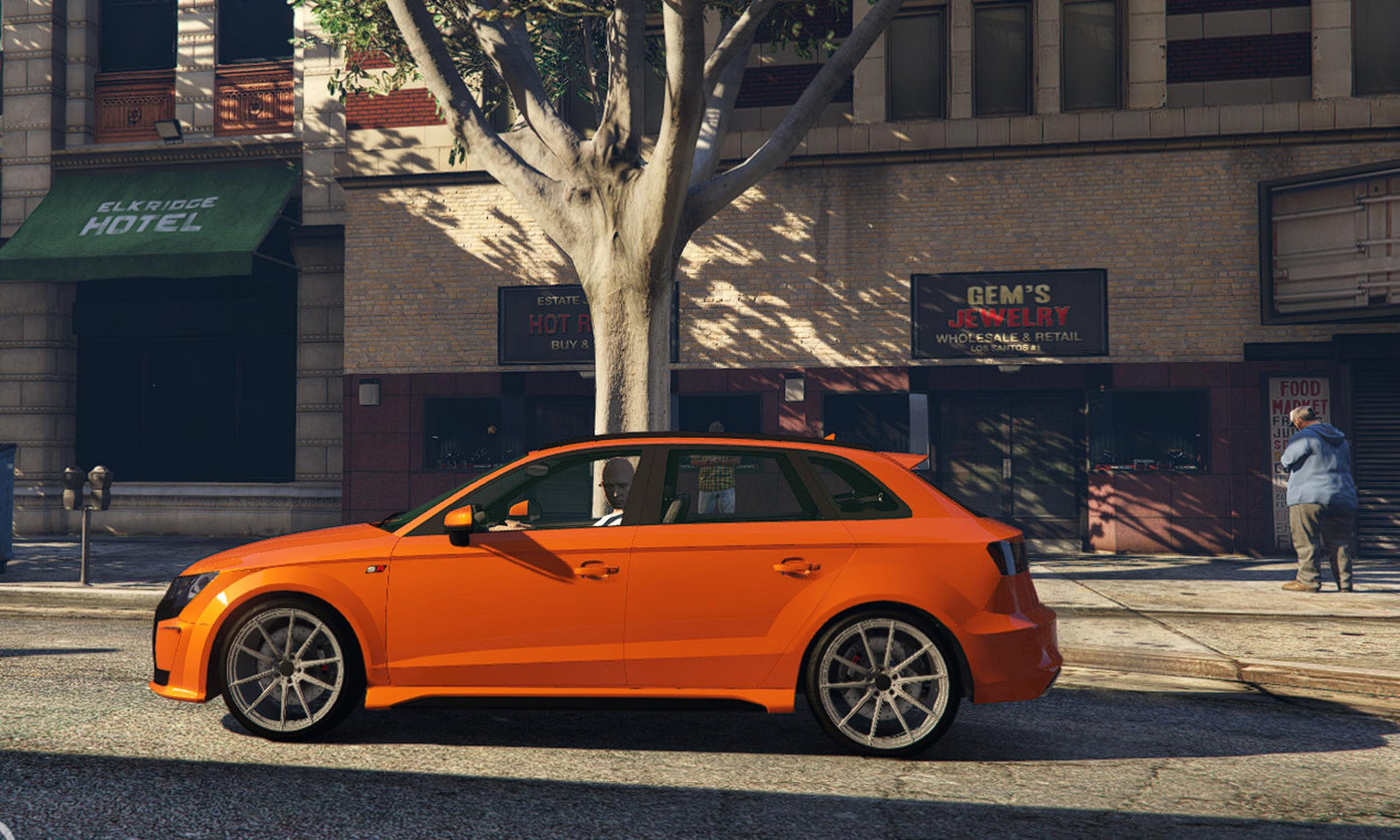 FiveM Audi Hatchback Mod: Debadged, 4K Textures, 7 Colors