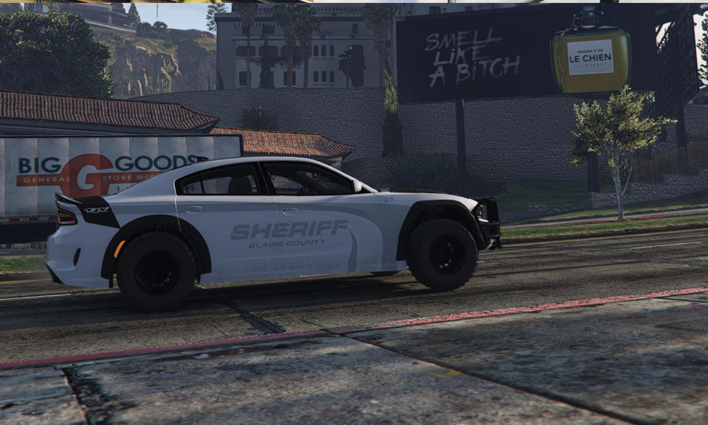 FiveM Dodge Charger Sheriff Patrol Vehicle: Optimized Blaine County Law Enforcement