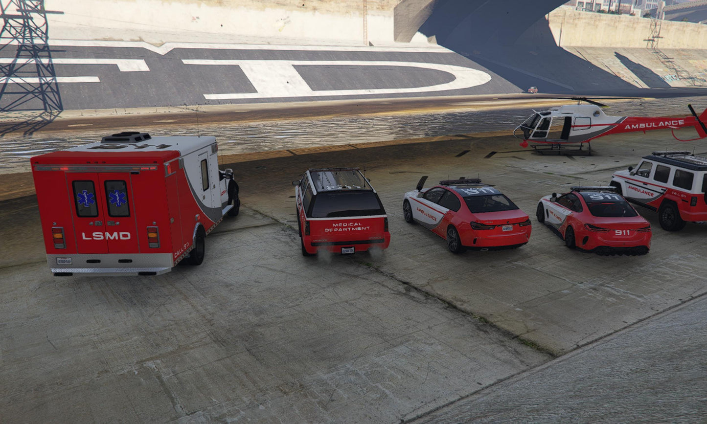FiveM Emergency Vehicles Pack: Medical RP Ambulance, Trucks & Helicopter