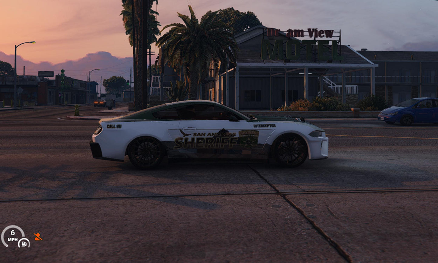 FiveM Sheriff Police Car Pack: 8 Color RP Vehicle Add-On