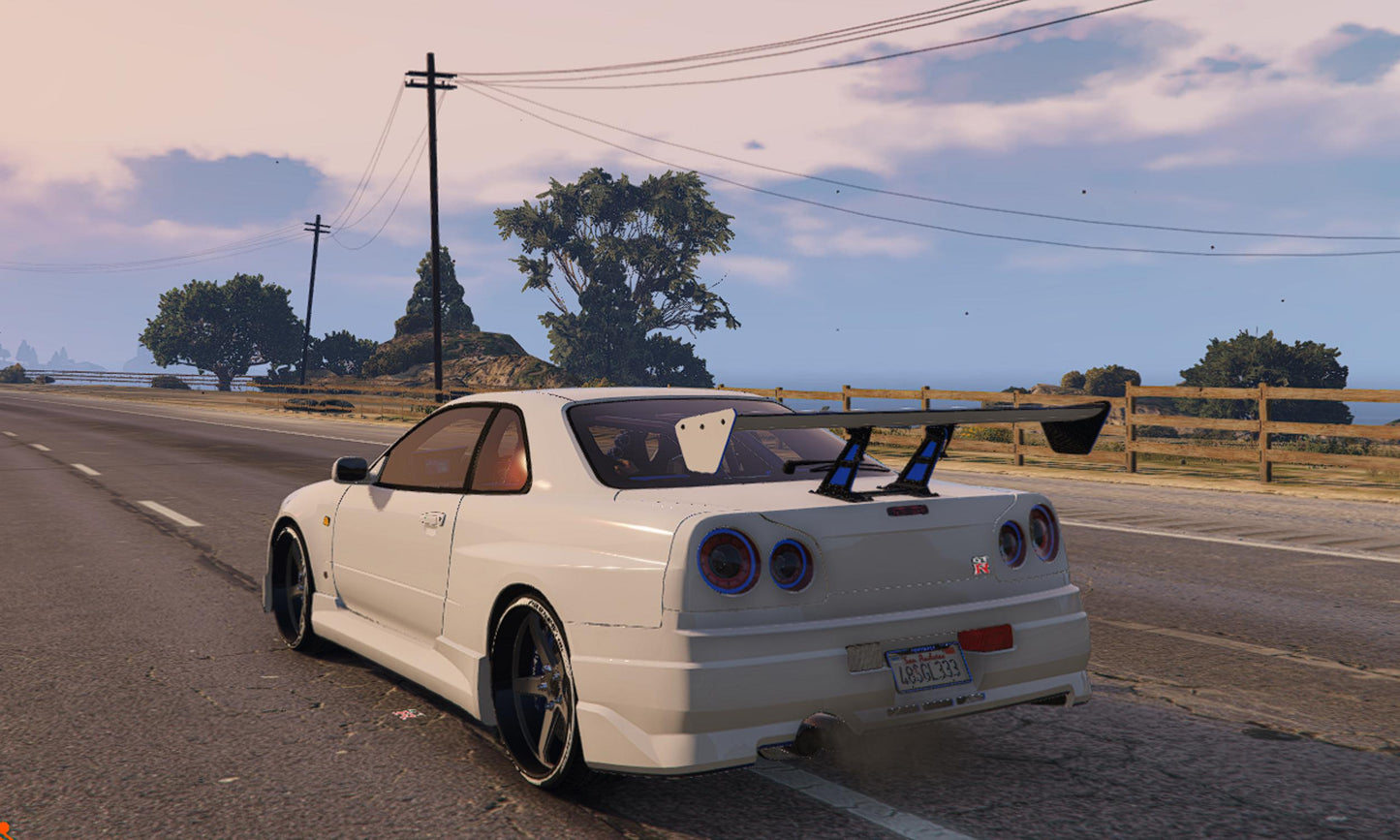 Nissan Skyline GT-R R34 FiveM Car Mod: JDM Tuner, Drift Ready (Digital Download)