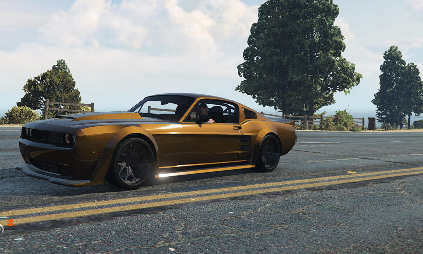 FiveM Debadged Muscle Car Mod: Custom Widebody, 5 Colors