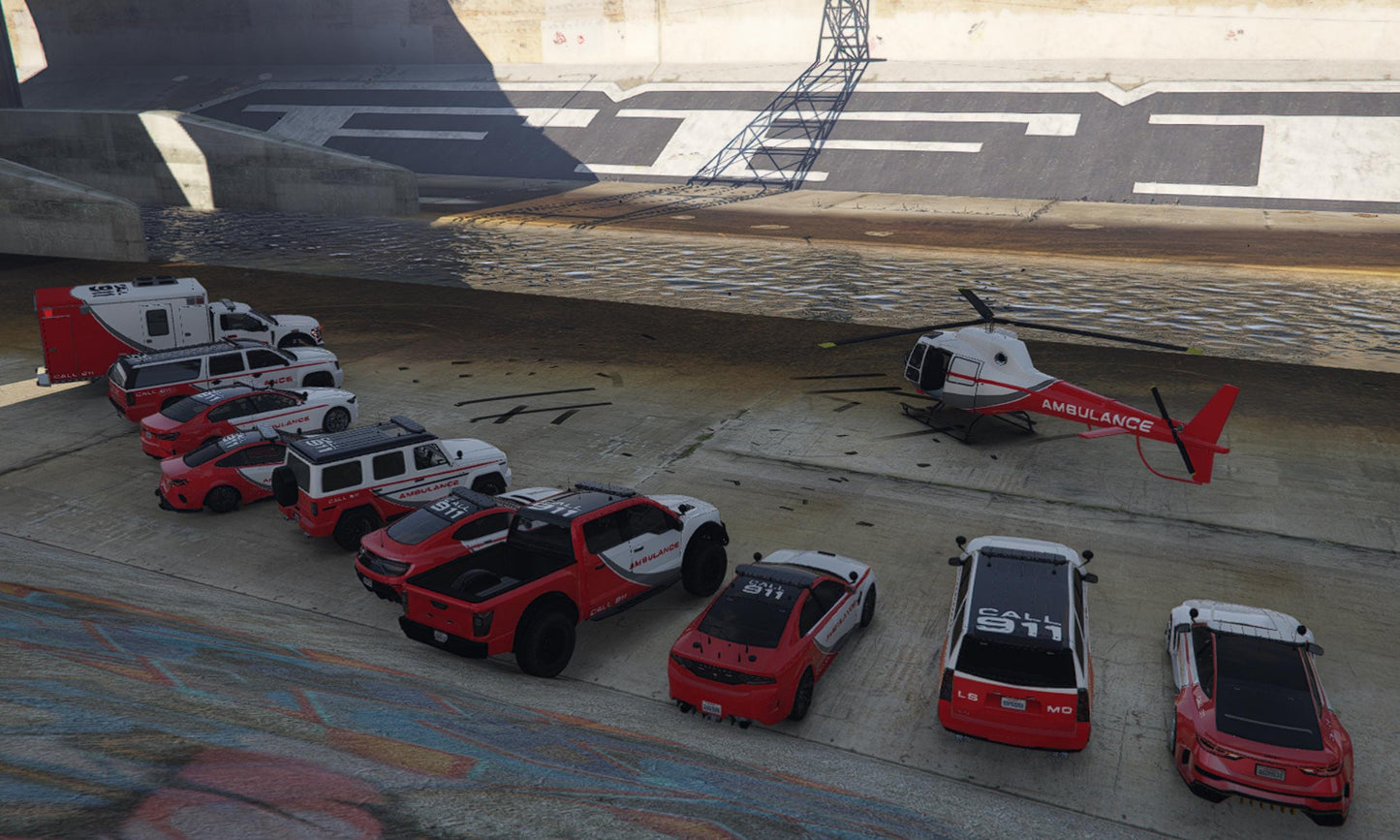 FiveM Emergency Vehicles Pack: Medical RP Ambulance, Trucks & Helicopter
