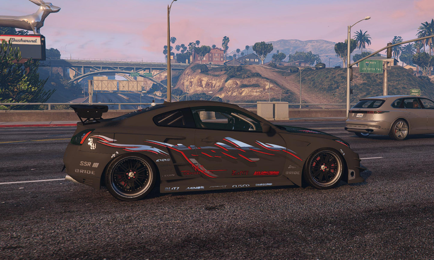 Nissan Skyline Drift car add-on for FiveM, featuring 7 colors and custom widebody.