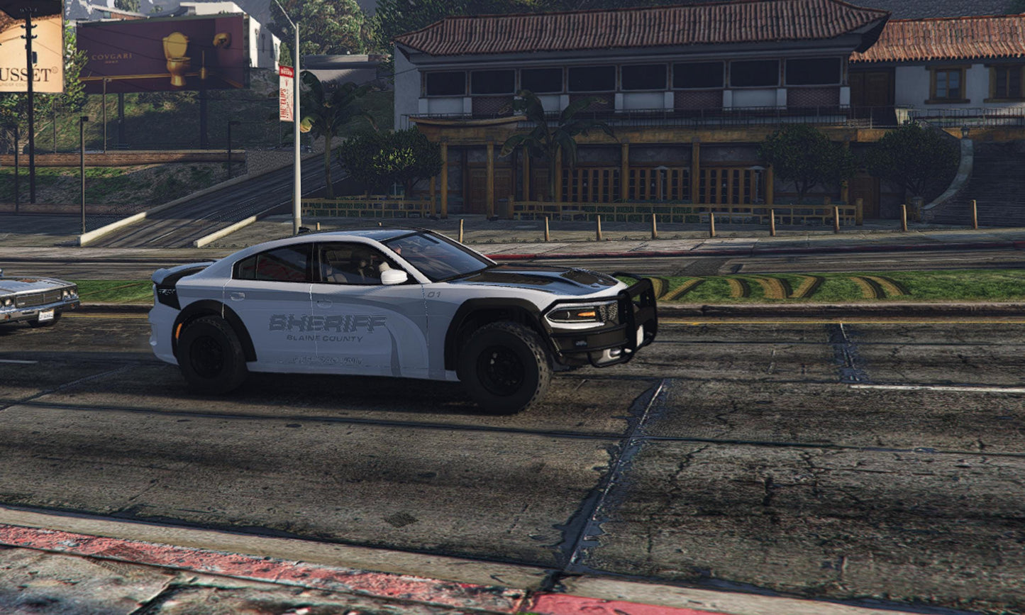 FiveM Dodge Charger Sheriff Patrol Vehicle: Optimized Blaine County Law Enforcement