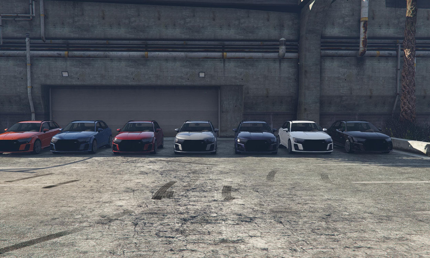 FiveM Audi Hatchback Mod: Debadged, 4K Textures, 7 Colors