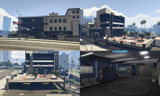 FiveM Police Station MLO: Modern Interior, Conference Rooms & Parking Lot