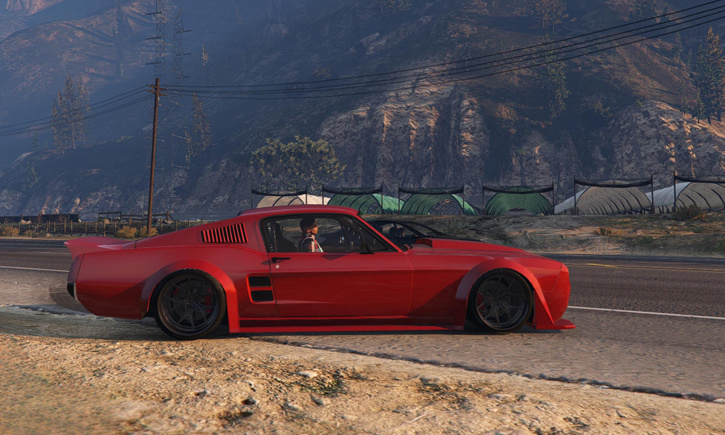 FiveM Debadged Muscle Car Mod: Custom Widebody, 5 Colors