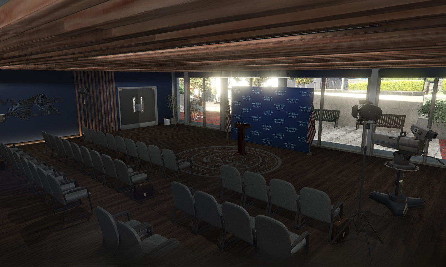 FiveM Police Station MLO: Modern Interior, Conference Rooms & Parking Lot