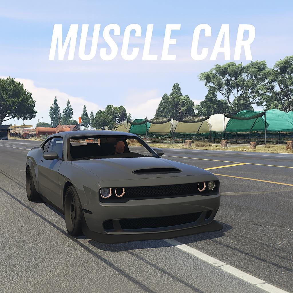 FiveM Debadged Muscle Car Mod: Custom Widebody, 5 Colors