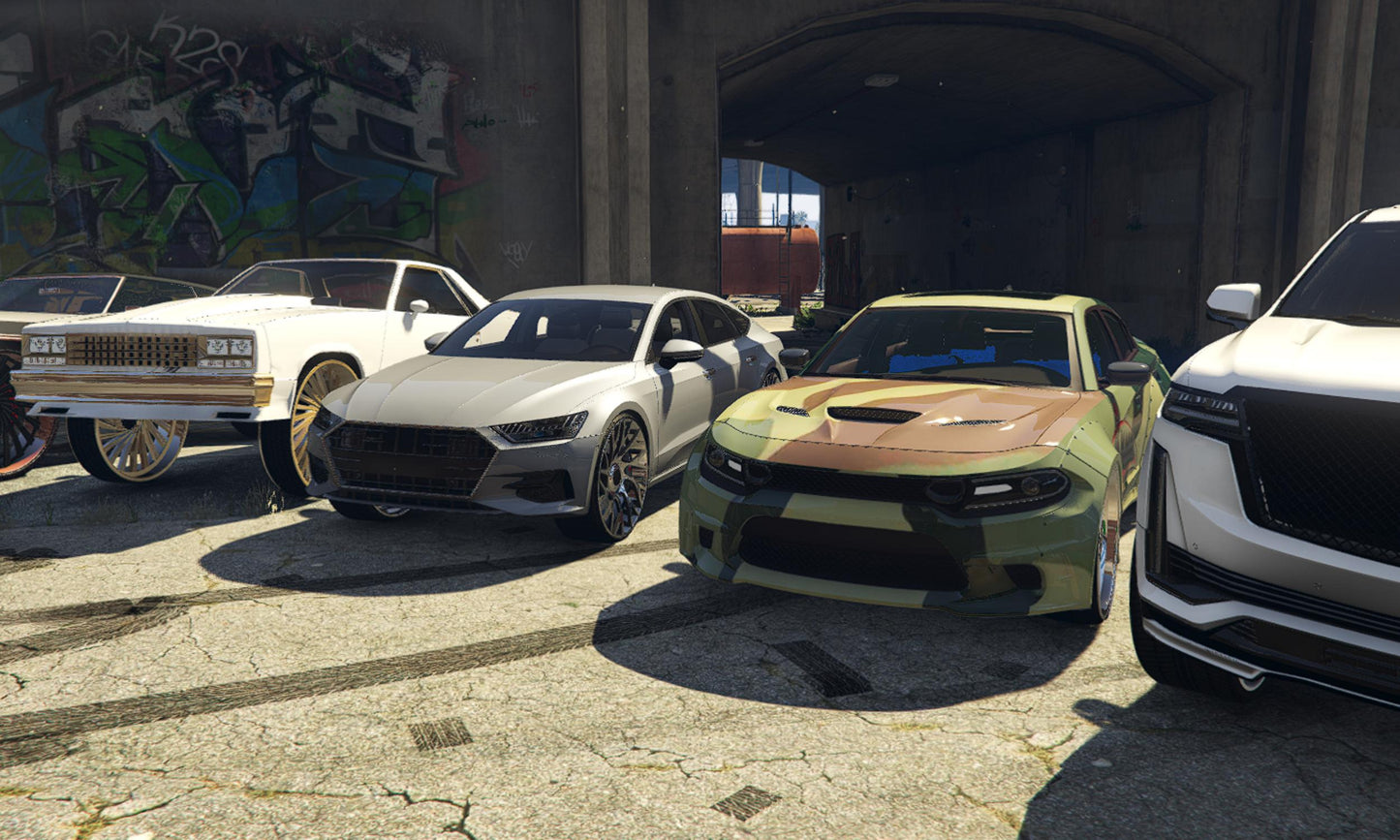 FiveM Debadged Donk Car Pack: Custom Lowrider Style, RP Ready