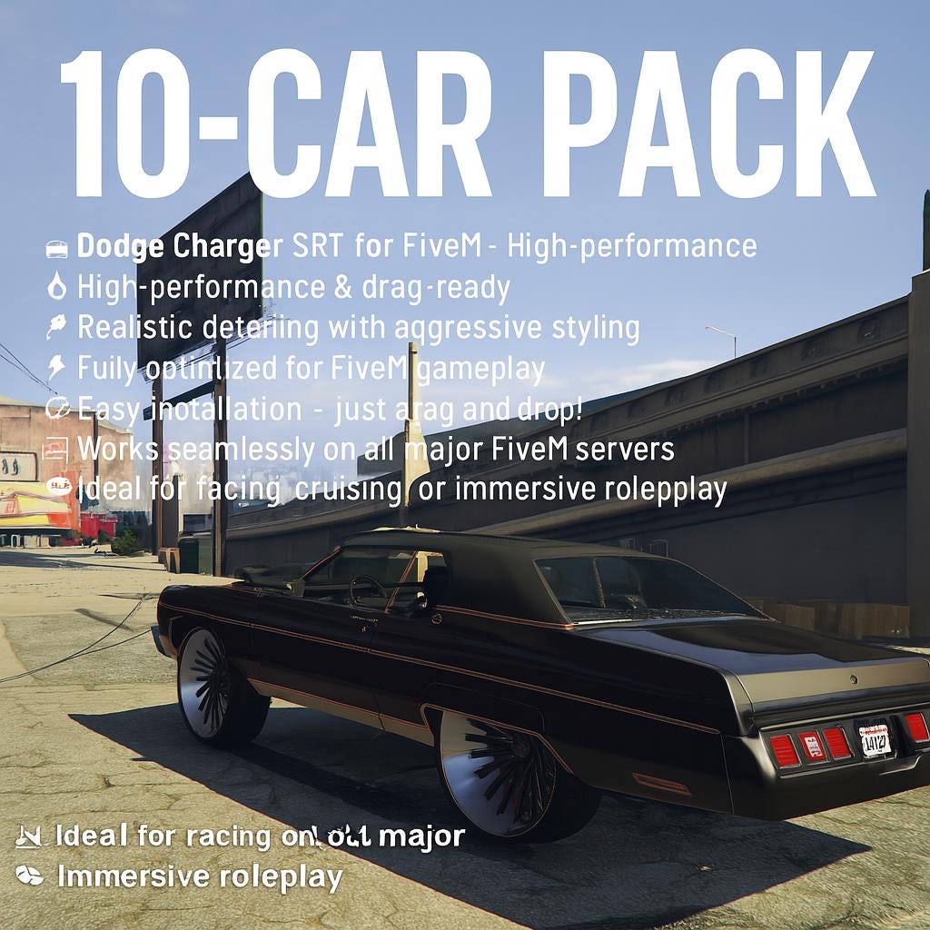 FiveM Debadged Donk Car Pack: Custom Lowrider Style, RP Ready