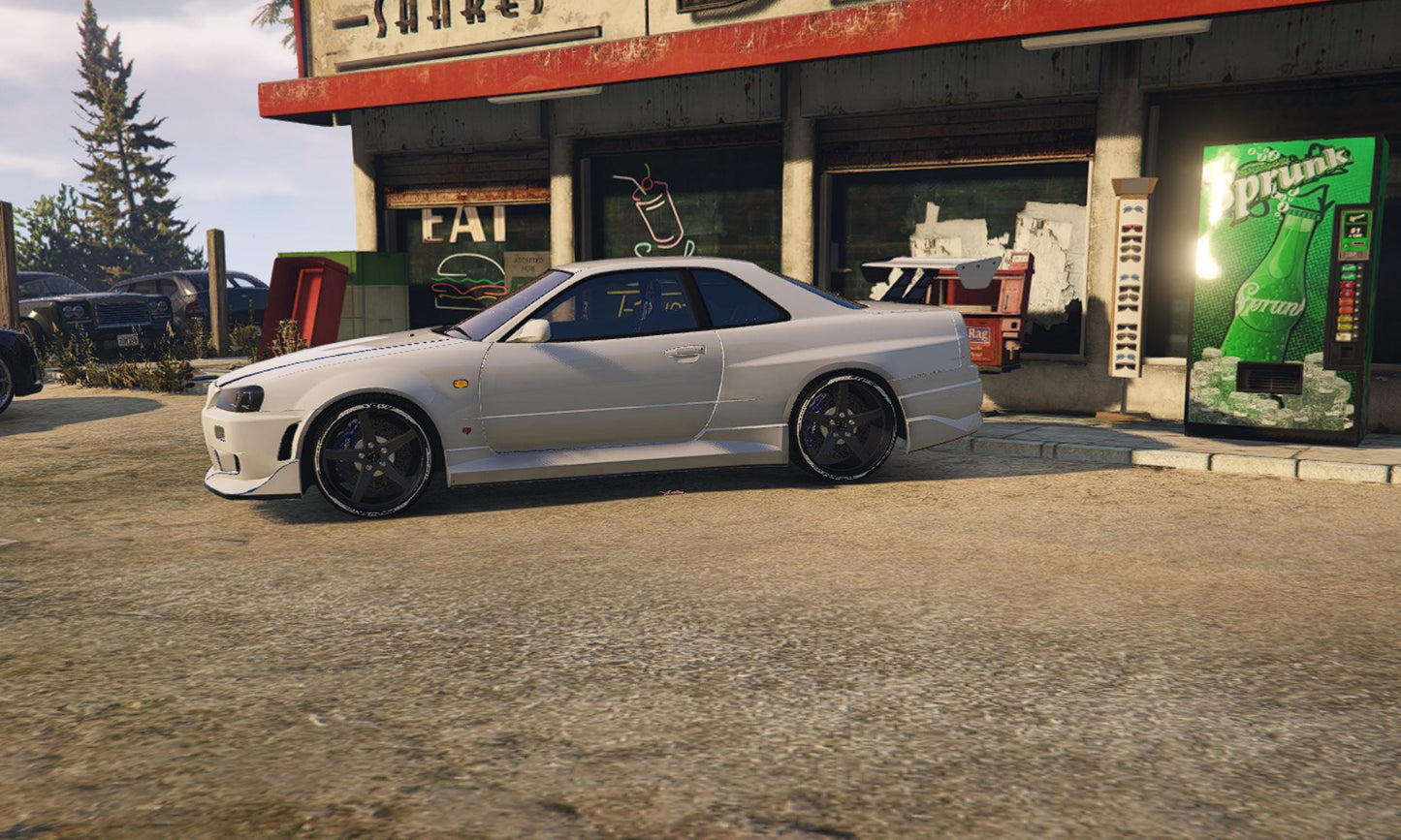 Nissan Skyline GT-R R34 FiveM Car Mod: JDM Tuner, Drift Ready (Digital Download)