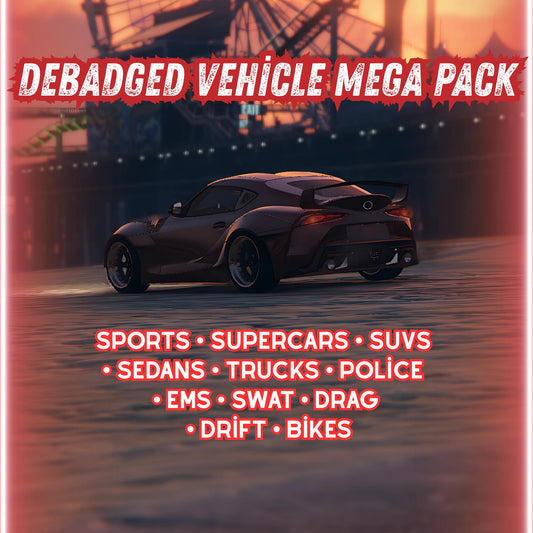 FiveM Debadged Vehicle Mega Pack: 450+ Cars, Bikes, Police, EMS