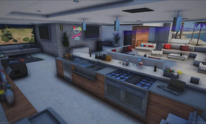 Modern Mansion MLO, Luxury Estate Interior, Hillside Roleplay Property