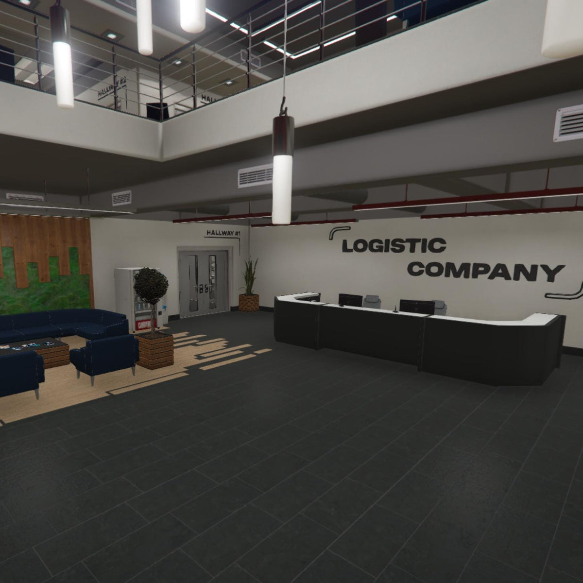 Logistics Warehouse MLO, Distribution Center Interior, Industrial Storage Facility