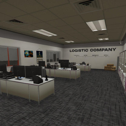Logistics Warehouse MLO, Distribution Center Interior, Industrial Storage Facility