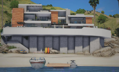 Modern Mansion MLO, Luxury Estate Interior, Hillside Roleplay Property