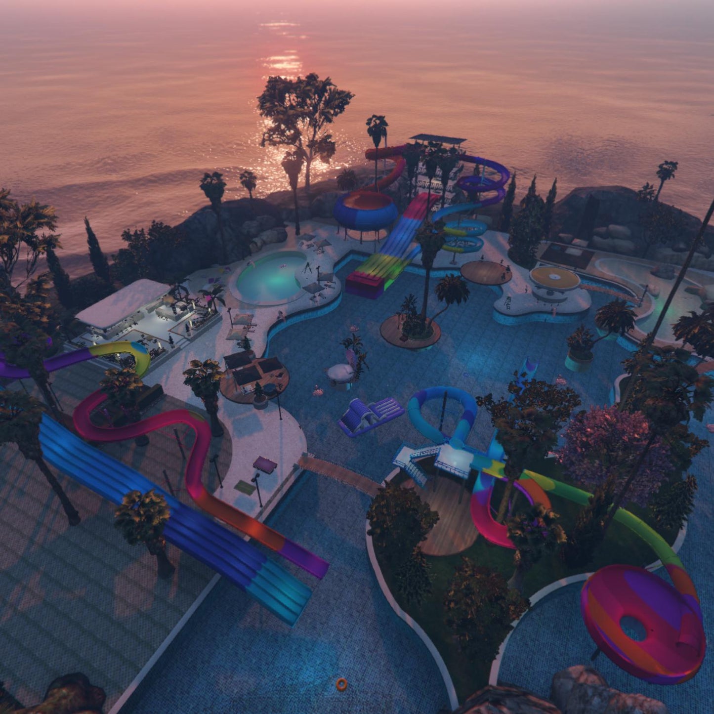 Water Park MLO, Resort Recreation Map, Outdoor Attraction Environment