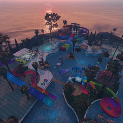 Water Park MLO, Resort Recreation Map, Outdoor Attraction Environment
