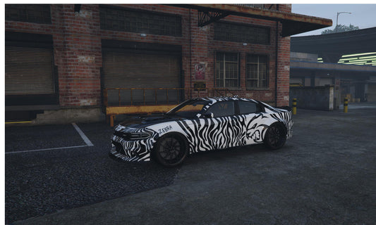 FiveM Dodge Charger Hellcat Add-On: Zebra Livery, Optimized RP Muscle Car