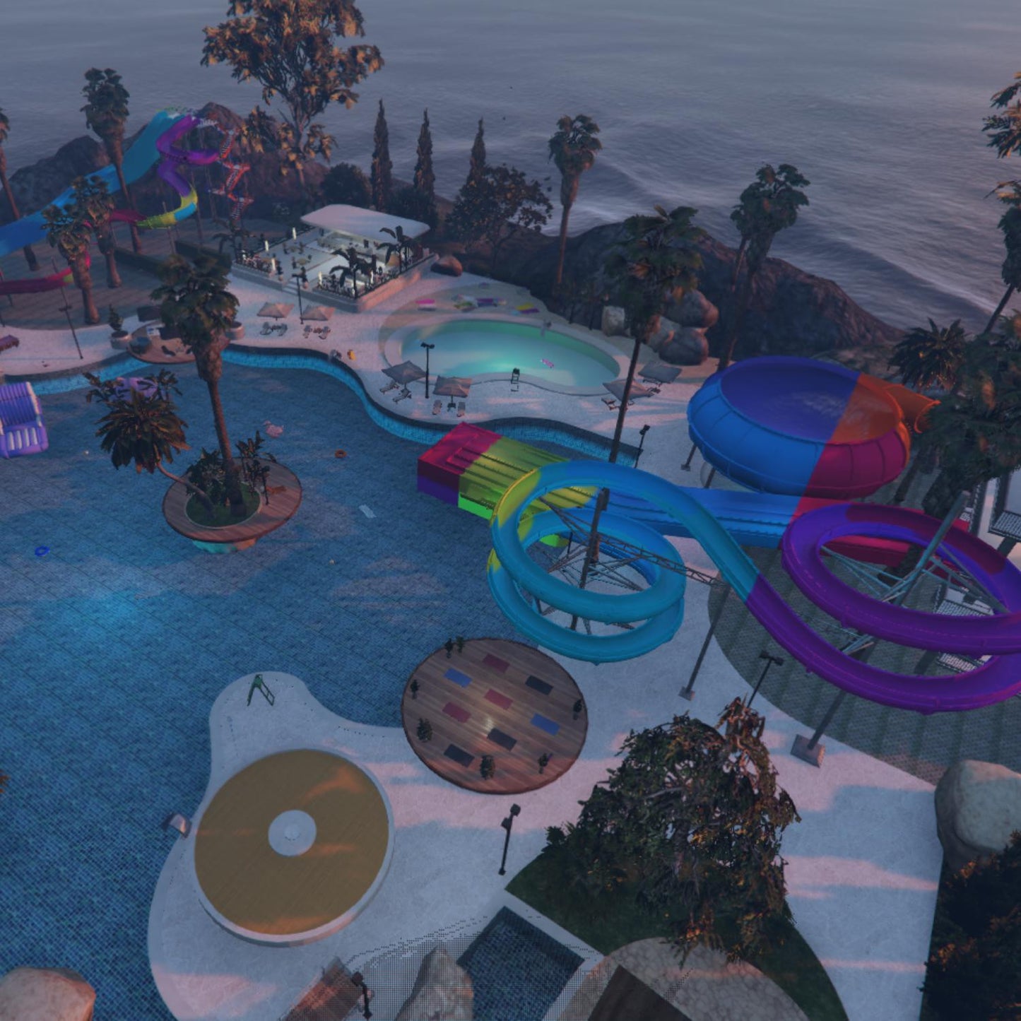 Water Park MLO, Resort Recreation Map, Outdoor Attraction Environment