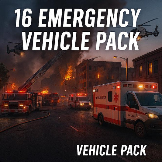 FiveM Emergency Vehicle Pack: Fire Trucks, Ambulances, Rescue Vehicles