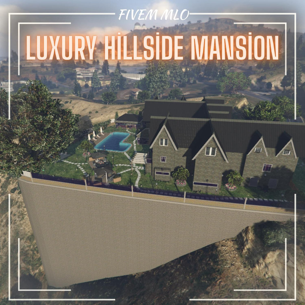 Hillside Mansion MLO, Estate Property Map, Pool House Roleplay Home