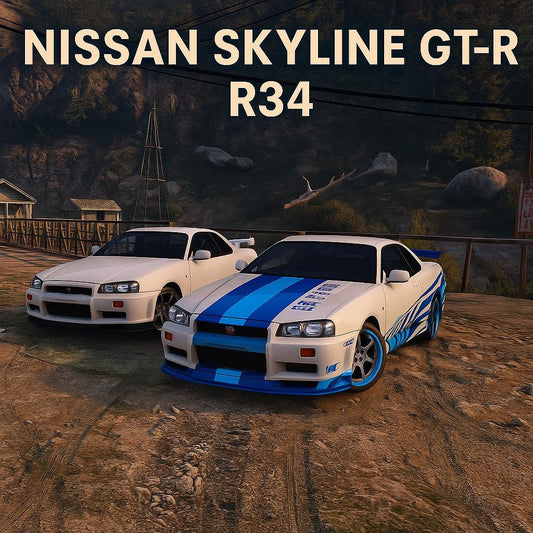 Nissan Skyline GT-R R34 FiveM Car Mod: JDM Tuner, Drift Ready (Digital Download)