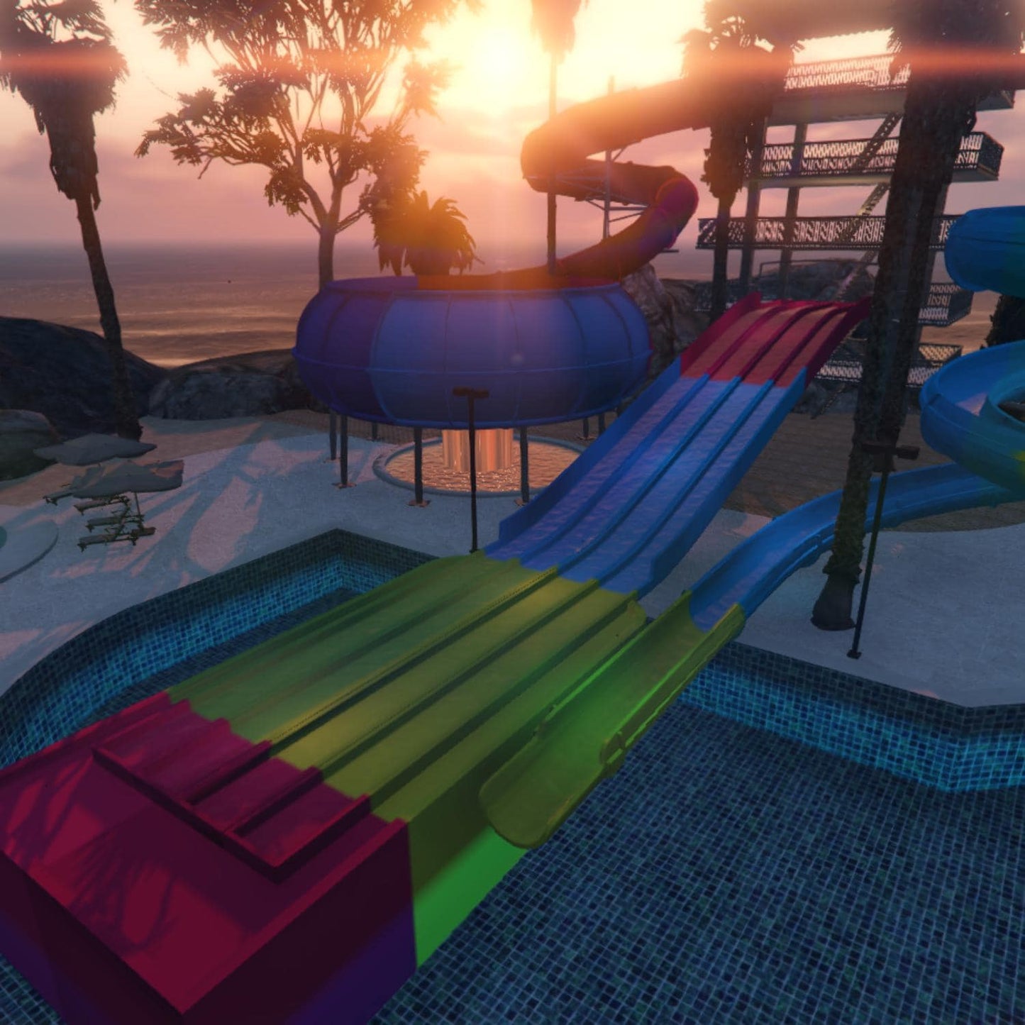 Water Park MLO, Resort Recreation Map, Outdoor Attraction Environment
