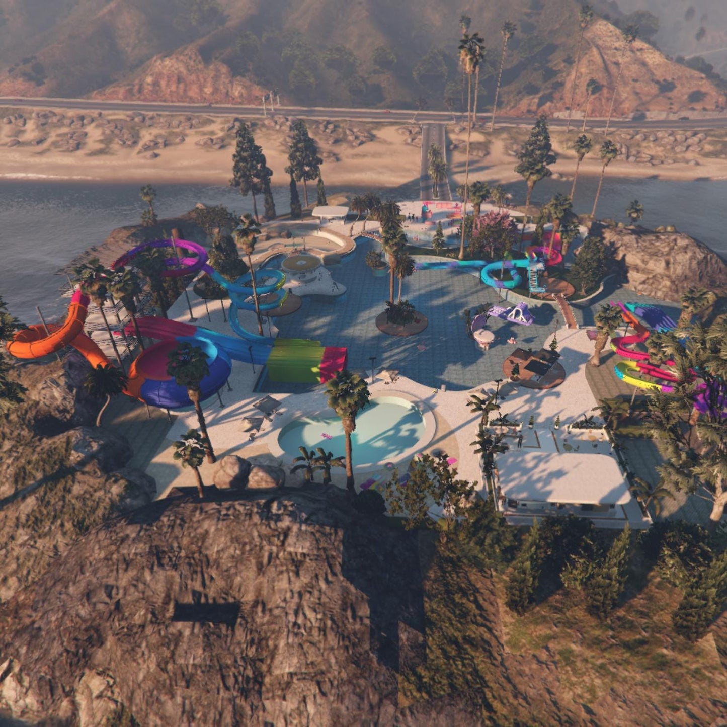 Water Park MLO, Resort Recreation Map, Outdoor Attraction Environment