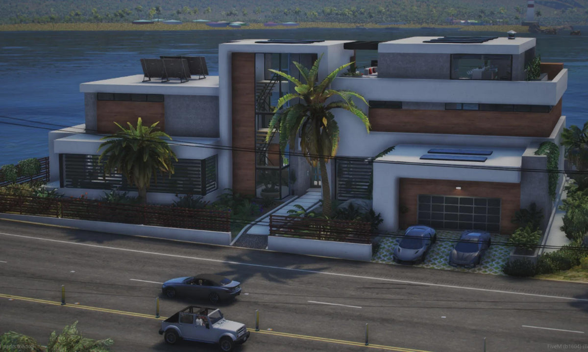 Modern Mansion MLO, Luxury Estate Interior, Hillside Roleplay Property