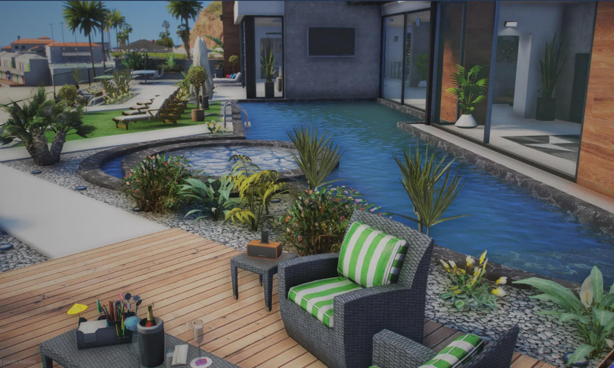 Modern Mansion MLO, Luxury Estate Interior, Hillside Roleplay Property