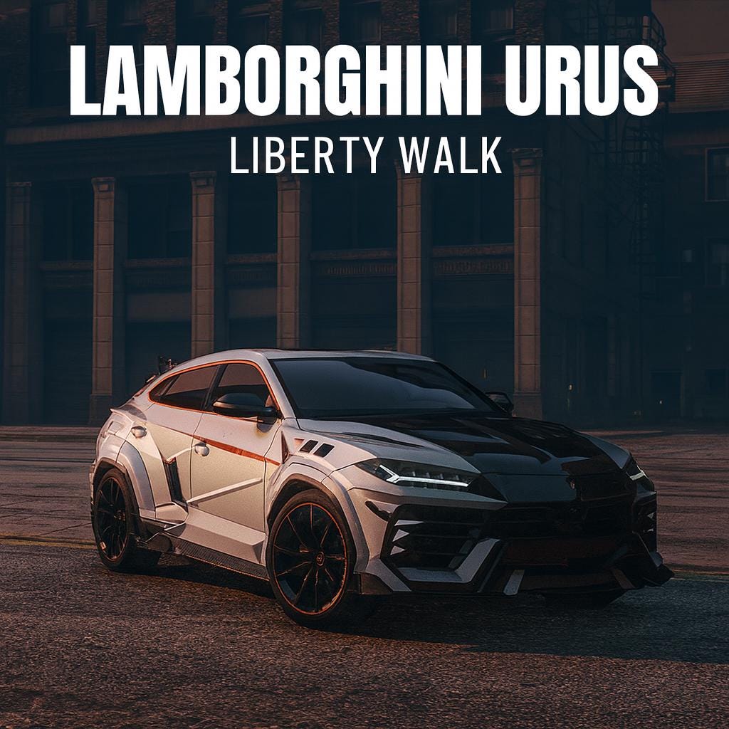 FiveM Lamborghini Urus Liberty Walk Add-On: Luxury SUV, 4 Colors