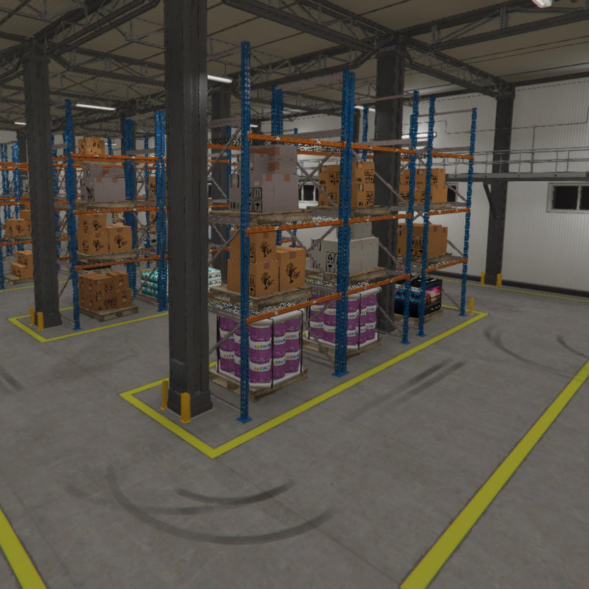 Logistics Warehouse MLO, Distribution Center Interior, Industrial Storage Facility