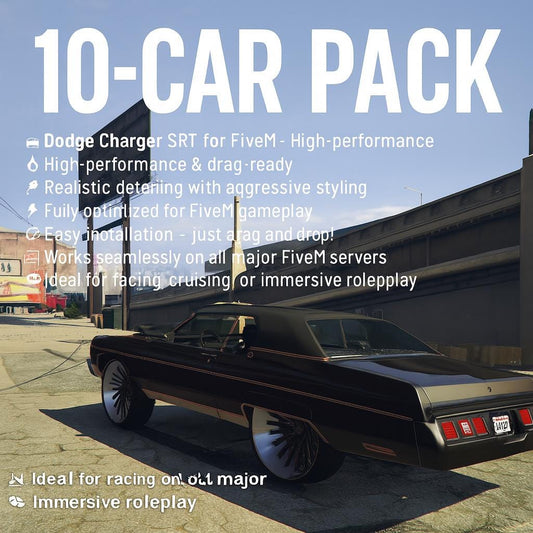 FiveM Debadged Donk Car Pack: Custom Lowrider Style, RP Ready