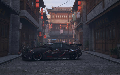Nissan Skyline Drift Edition car add-on for FiveM, featuring 7 color variants and widebody kit.
